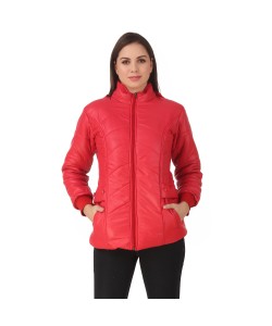 Full Sleeve Quilted Jacket for Women's (Red)